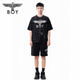 Boy London [Amber Streaming] 25 Nouvelles ailes classiques T-shirt à manches courtes à manches courtes pour hommes et femmes N01800 Black M