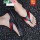 
CARTELO leather flip-flops for men summer outdoor trendy foot clip sandals sandals wear non-slip 2025 new slippers for men 16886-black and white 38 sports shoes size