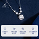 Weiluoxin S999 sterling silver moissanite diamond necklace clavicle chain gemstone pendant as a birthday gift for girlfriend, mother, girl, simple gift box set + certificate, 925 silver material