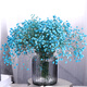 AIMAN dried gypsophila bouquet for home decoration, living room and bedroom decoration, flower arrangement, eternal freshness, birthday gift with vase, white gypsophila + glass bottle, dried flower bag