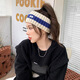 Jincheng Wool Knitted Letter Headband New Sports Bandana Baotou Fashion Simple Versatile Hair Accessories Women H490 White Blue