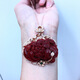 Zhaohao coral pendant, oxblood coral peony flower, 18k gold set with diamonds and colored gemstones