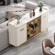 
Guisenbao (GUISENBAO) sideboard living room furniture shelves bookcase kitchen simple display cabinet storage cabinet cream style small apartment shoe cabinet Xingfu white 80*40*95 rock plate desktop package installation