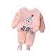 Disney (Disney) baby girl autumn and winter clothing velvet suit one and a half years old 6 7 8 9 11 months old baby clothes split thickened little girl pink casual suit (spring and autumn without velvet) 73 cm