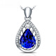 Boglia Bunte Edelstein Halskette für Frauen 18 Platinum K1.53 Karat Tansania Blau Anhänger Geburtstag Jubiläum Geschenk für Freundin Tansania Sapphire Halskette 1,5 Karat 4a Level
