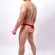 Fearless Captain Trendy Men's Low Waist Sexy Elastic Tight Sports Thin T Pants Youth Large Size U Protruding Big Bag Thong Red 1 Pair L