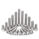 Huichengfeng 304 stainless steel cylindrical head bolt inner hexagonal screw cup head screw screw M2M3M4M5M6M8M10-M20 M1.4*2 100 pieces