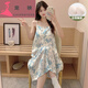 Pet Yingbing I Silk Nightgown pour les femmes en été mince Suspender Sexy Bow Pyjamas 3888 [avec pavé] m