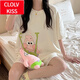 Clolvkiss Frühlings- und Sommerpyjamas für Frauen kurzärmelige, reine Baumwoll-Drei-teilige Neujahrs neue süße Pai Star Summer Dünne Heimkleidung #LXE-Drei-Stück Set 653 Big White Gans Short Sleeves + Shorts M [75-95jin [Jin gleich 0,5 kg]]
