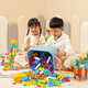 
Fanruitong Children's Kindergarten Girls' Puzzle Plastic Assembly Boy Yizhi Square H-shaped Haole Building Blocks Toys 3 to 6 years old Medium size 216-piece set [bag] + drawings