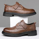 Zapatos para hombres de Donglai Fat Donglai 2025 Spring Nuevo cuero genuino zapatos de cuero casual transpirable espesas con la planta de dedo grande de los pies grandes zapatos de trabajo de hombres británicos 9908 Negro Four Seasons 40