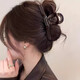 
Hairdressing tool grab clip autumn and winter hair grab clip women's high-end shark clip back head plate hair clip temperament headdress red brown + tortoiseshell color [2 piece set]