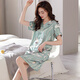 
Modal nightgown for women in summer ice silk short-sleeved pajamas skirt thin summer middle-aged mother summer imitation silk dress 9923 M[90-110Jin[Jin equals 0.5 kg]]