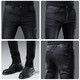 JEEP SPIRIT jeans men's black stretch slim feet casual personality trendy brand spring and autumn new elastic versatile trousers A829 dark blue 34