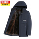 
Hengyuanxiang cotton coat men's winter coat middle-aged daddy's winter clothes new down cotton coat thickened warm cotton jacket Navy 2XL Recommended 110-130Jin [Jin equals 0.5 kg]