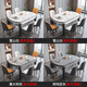 Mingfu Shizhen dining table household thickened slate dining table and chair combination square and round dining table 813# 1.35 meters, one table and six chairs