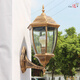 Yilin outdoor wall lamp waterproof garden lamp European style outdoor villa exterior wall lamp balcony aisle corridor American retro wall lamp large green gold frosted glass