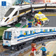 Lego building blocks compatible with steam train high-speed train Harmony remote control electric boy assembled children's toys Steam train-electric version [556 particles]
