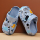 Hongxing Tong Ke Boys Pantoffeln Sommer Indoor Non-Slip 2025 New Children's Zwei-Schleuder-Höhlenschuhe Jungen Beach Schuhe Sommer A5802 Blau Single Layer 34 Größe