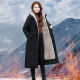 TYZR camel hair coat women's flagship authentic parka mink fur one-piece removable liner 2024 winter large long black shell gray liner L80-120Jin [Jin equals 0.5 kg]