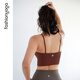 Seamless basic slim waist-tightening and simple elegant sports running BRA underwear F14117 Roman brown L