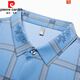 
Pierre cardin 2025 summer new plaid printed short-sleeved shirt for men fashionable thin casual shirt daddy clothes blue 9853 185/2XL suitable for 165-180Jin [Jin equals 0.5 kg]