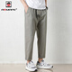 Aemape Summer Thin Casual Starns для мужчин модный бренд свободные прямые брюки для мужчин 2025 летние прохладные спортивные брюки для мужчин J9904 Khaki Grey m