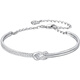 DR-FLVVS Fat Donglai same style pt950 platinum bracelet double row bow silver bracelet bracelet for women simple versatile temperament women platinum