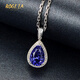 BOGLIA brand necklace for women, tanzanite inlaid with diamonds, 18 gold K pendant, clavicle chain, New Year's birthday gift, 1.2 carat tanzanite necklace