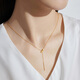 Chow Tai Fook SOINLOVE minimalist ins style necklace Y-shaped clavicle chain 18k gold necklace VE166 45cm