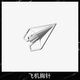 Falling in love under the moon high-end men's paper airplane brooch simple high-end suit corsage men's niche trend accessories badge pin titanium steel paper airplane brooch