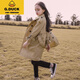G.Duckkids Girls 'Wursbreaker Long 2024 Новая детская куртка Spring Wear Средний детский стиль среднего размера в британском стиле весна и осенняя детская детская одежда Хаки осень и зимний стиль, а также хлопок, утолщен 160 см.