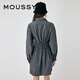 moussy 新品休闲通勤风捏褶抽绳收腰连衣裙010GA230-6630 021浅黑色 S 00001