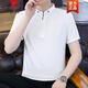 Pierre Cardin Color Couleur à moitié zipper polo. T-shirt à collier mince à manches à manches courtes pour hommes
