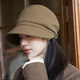Jimmy Leaf 2025 Korean version of the new temperament duck tongue fashion simple splicing hat women's autumn and winter warm windproof basin hat beret black