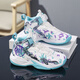 Zapatillas de zapatillas de baloncesto para niños de Huilirui Boys Spring and Autumn Shoes de baloncesto para niños sin deslizamiento y grandes zapatillas para correr para niños grandes Estudiantes de hebilla de hebilla L866 White Purple Mesh 36