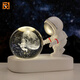 Fascini Astronaut Night Light Little Prince Crystal Ball Luminous Base Desktop Ornament Birthday Gift Beloved Astronaut - Starry Sky Gift Box
