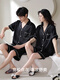 Catman (Miiow) Пара пижамы Один мужчина и одна женщина ice Silk Silk Summer Новый высококачественный кардиган с короткими рукавами можно носить за костюмом для домашней одежды 6212-Women [Пара пижамы, установленная на шелковом стиле] L [пожалуйста, см. Подробности для подробностей]]