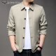 阿玛尼（Emporio Armani）春秋款男装夹克外套商务休闲纽扣翻领百搭风衣外套 藏青A1048 M 170