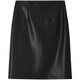 Shangdubila velvet skirt for women, autumn and winter leather skirt, temperament, commuting, leg-showing long short skirt, small person hip-hugging skirt, black L