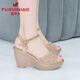 Fugui Bird Talals Sandals Chaussures féminines NOUVEAU ÉTÉ SUMPRE CALAGE HEURS HEURS FEMMES CHAPACLES À TAQUE FEMMES PLAGIE IMPLICATEUR OPENS TOOD TOAD TOOD SOGNE FEMME CHARMAGNE Talons talons 8,5 cm 37