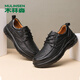 MULINSEN men's toe-layer cowhide business casual shoes wear-resistant thick sole middle-aged dad shoes L017367