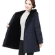 
Ancient Invincible Sheep Lady's Hooded Sheepskin Wool Parker Fur Integrated Fur Parker Thickened Warm Winter Women's Navy Blue XL 50