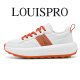 LOUISPRO brand men's shoes sneakers light luxury fashionable casual shoes soft sole thick sole heightened dad shoes men's white orange 39 [standard sneaker size]