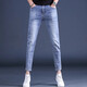 
KuRenTou summer thin blue nine-point jeans men slim feet 2023 new elastic men's pants 9-point trousers men Q1049 gray nine-point 29