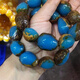 Fat Donglai's new blue amber bracelet with leather, amber raw stone, beeswax bracelet, men's and women's high