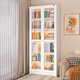 Agbebe steel bookcase with glass door dust-proof bookcase floor-standing integrated home library bookshelf storage storage cabinet tempered glass model six layers 2 meters high and 0.8 meters wide