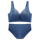 Modal's new lace thin, breathable and sexy wire-free bra, push-up and comfortable, big breasts appear small and adjustable for women, Peacock Blue 95B