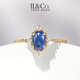 IL&CO Youke 18K gold natural sapphire ring women's cabochon colored treasure ring carat birthday gift for wife 1 carat main stone about size 14