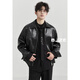 Earl Dower haut de gamme sur mesure, veste en cuir en cuir en cuir, veste pour le lit de Lycye Retro 2024 Automne Nouveau E431656 Pitch Black (brillant) xl